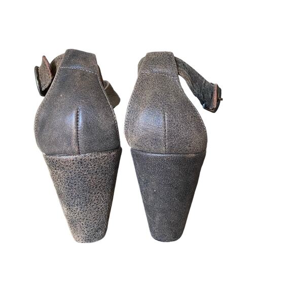 Cordani Brown Distressed Leather Wedge Sandals size 39 size 8.5 - Picture 3 of 10